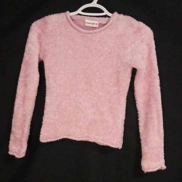 ENERGIE | P2P 13 inches measured | Soft Fluffy - Fuzzy Pink Eyelash Knit Sweater - Picture 1 of 15